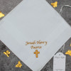 Cross Embroidered Handkerchief Personalised Christening Communion Hanky