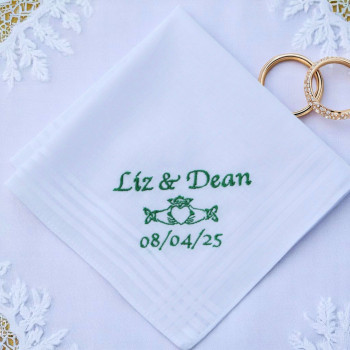 Claddagh Handkerchief Irish Celtic Wedding Gift Hanky