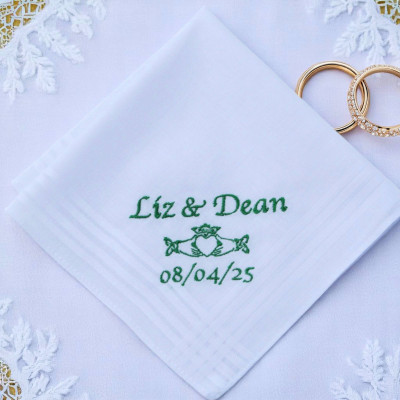 Claddagh Handkerchief Irish Celtic Wedding Gift Hanky