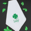Personalised Good Luck Hankies Green Clover Handkerchiefs Set of 3