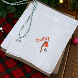 Robin Handkerchiefs Bird Watchers Personalised Set of 3