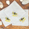 Childrens Handkerchiefs Digger Embroidered Gift Set of 3 Hankies