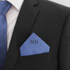 Blue Pocket Square Personalised Monogram Cotton Hanky