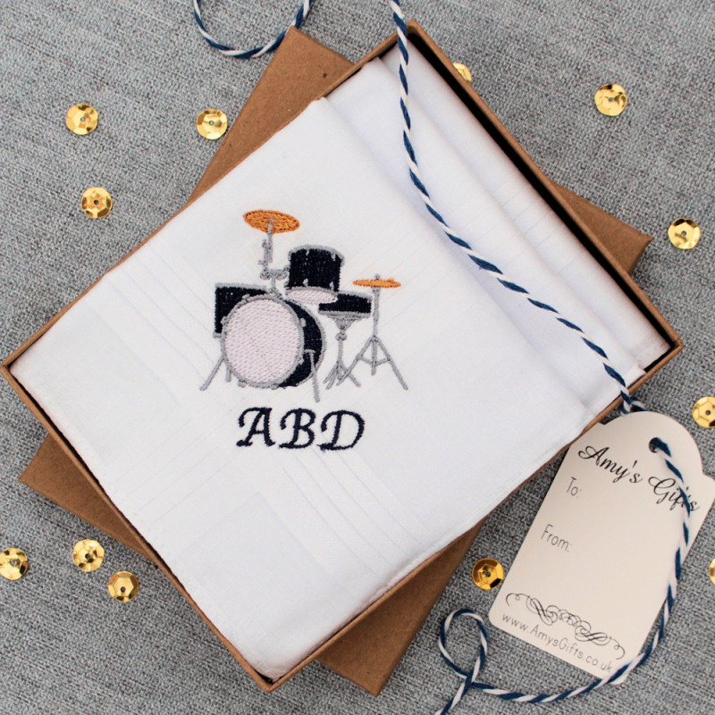 Drums Handkerchiefs Set Personalised Musician Hankies