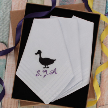 Personalised Handkerchiefs Duck Hanky Gift Set of 3