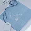 embroidered message blue hanky gift for him