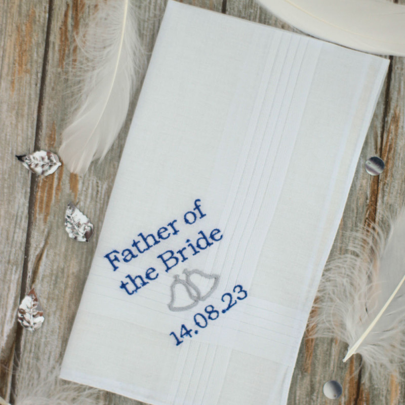 Wedding Handkerchief Father of the Bride Mens Hankie Wedding Handkerchief Father of the Bride Mens Hankie