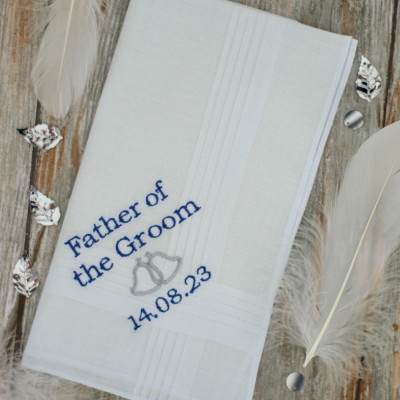 Wedding Handkerchief Father of the Groom Mens Hankie