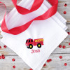 Fire Engine Hankies Set Childrens Personalised Handkerchiefs
