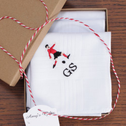 Football Handkerchiefs Personalised Footballer Set of 3 Hankies