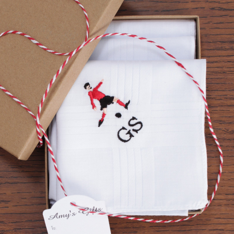 Football Handkerchiefs Personalised Footballer Set of 3 Hankies