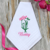 Freesia Flowers Handkerchiefs Personalised Embroidered Hankies Set