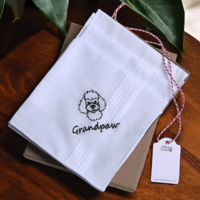 Cockapoo Dog Handkerchiefs Dog Dad Birthday Gift Boxed Set