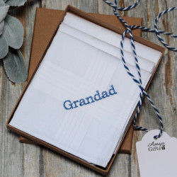 Mens Personalised Handkerchiefs Gift Boxed Hankies Set