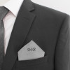 Monogrammed Satin Pocket Squares Silver Grey Satin Handkerchief
