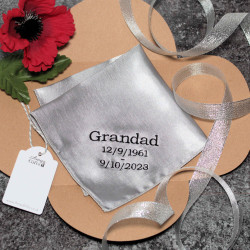 Memorial Satin Handkerchief Personalised Funeral Hanky