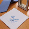 Something Blue Groom Linen Handkerchief Personalised Wedding Gift