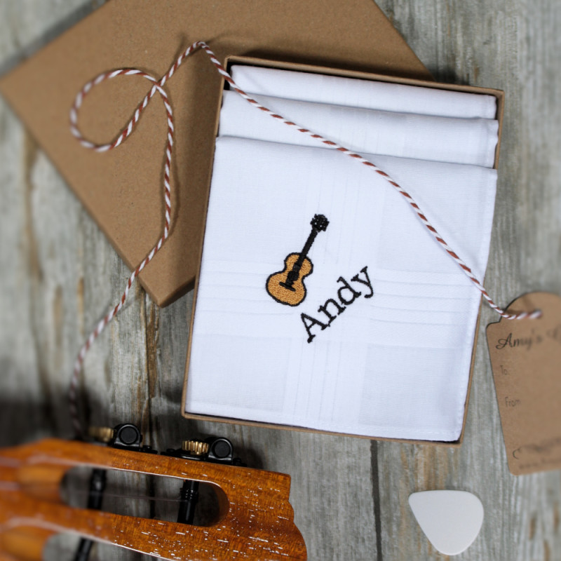 Guitar Handkerchiefs Personalised Music Handkerchief Set