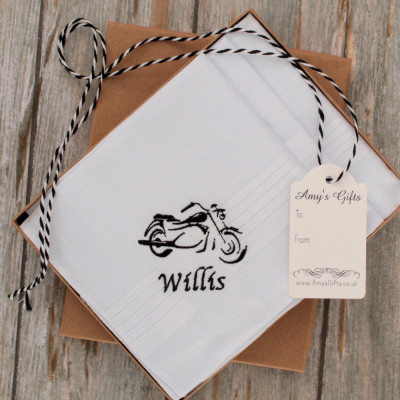 Motorcycle Handkerchiefs Harley Cruiser Hankies Set of 3