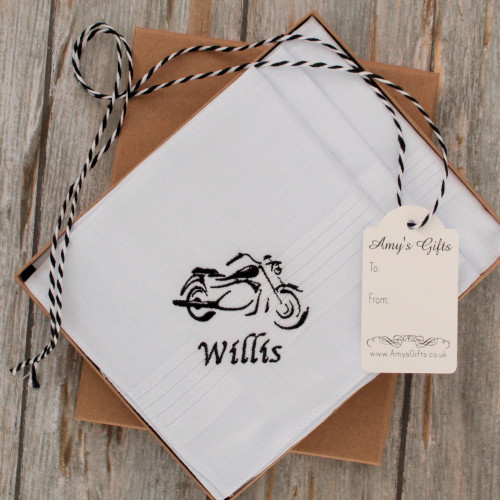 Motorcycle Handkerchiefs Harley Cruiser Hankies Set of 3