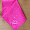 Personalised Pink Dotted Hanky Pink Pin Dot Satin Handkerchief