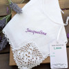 Personalised Irish Linen Handerchief Ladies Shamrock Lace Hankie