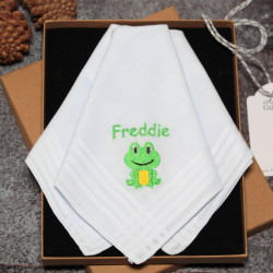 Frog Handkerchiefs Kids Personalised Hankies Set of 3