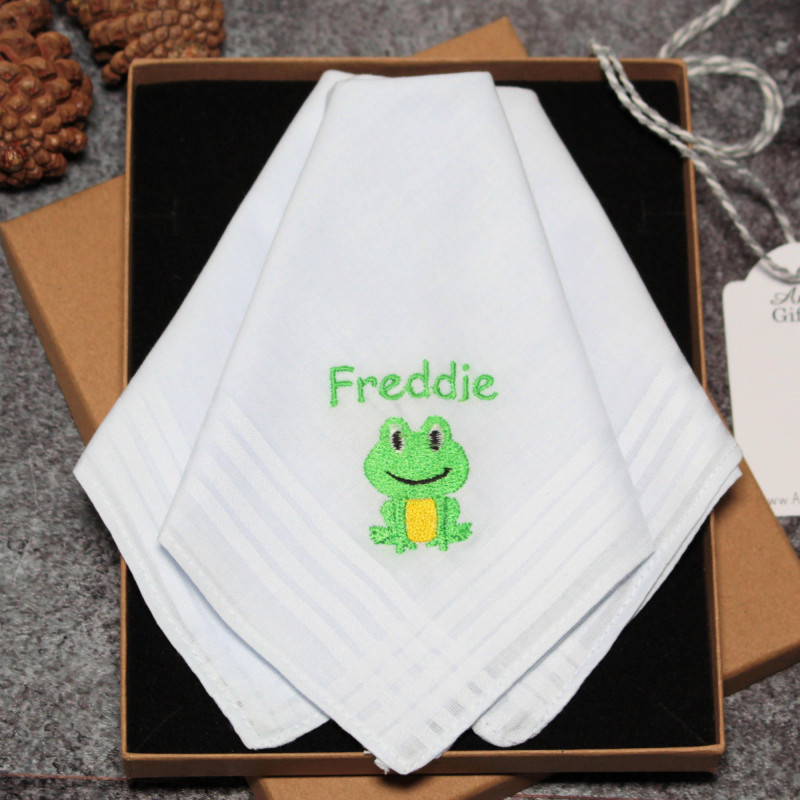 Frog Handkerchiefs Kids Personalised Hankies Set of 3