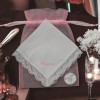 Ladies Lace Handkerchief Personalised Cotton Hanky with Lace Trim