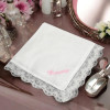 Ladies Lace Handkerchief Personalised Cotton Hanky with Lace Trim