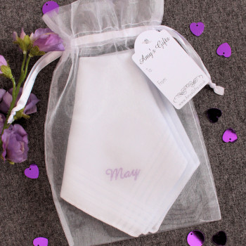 Personalised Handkerchiefs Ladies 3 Set in a Gift Bag