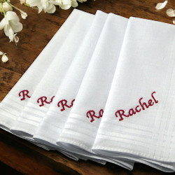 Five Ladies Handkerchiefs Personalised Gift Boxed Set of Womens Hankies