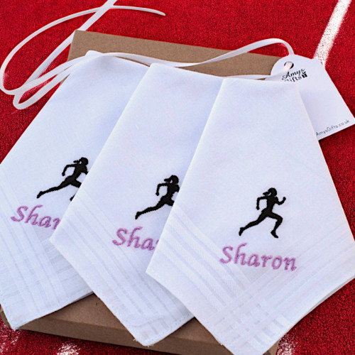 Female Runner Handkerchiefs Personalised Athlete Gift Box Set