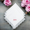 Personalised Ladies Handkerchiefs Pretty Lace Trim Set of 3 Hankies