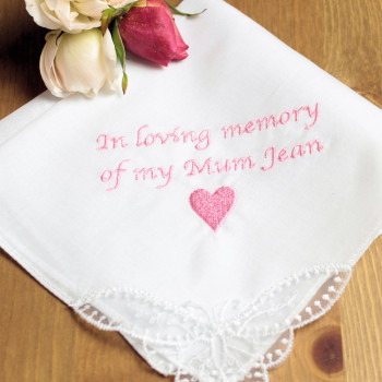 Memorial Handkerchief Personalised Sympathy Hankie