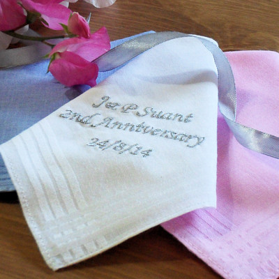 Personalised Ladies Handkerchief Embroidered Message Handkerchief
