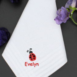 Ladybird Handkerchief Ladybug Personalised Cotton Hanky