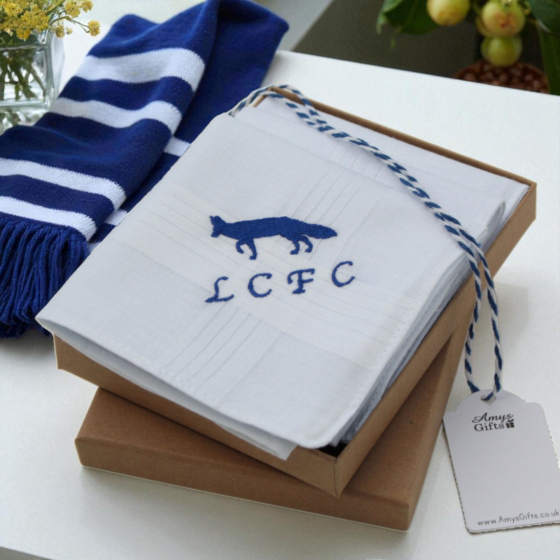 Leicester City Handkerchiefs Three Foxes Football Hankies Gift Box Set