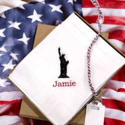 USA Handkerchiefs Gift Set of 3 American Liberty Personalised Hankies