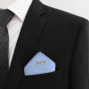 Blue Satin Pocket Square Monogrammed Light Blue Satin Hanky