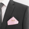 Pink Monogrammed Pocket Square Light Pink Satin Handkerchief