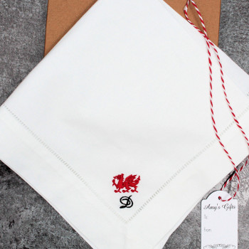 Gents Linen Handkerchief Personalised Wide Hem Handkerchief