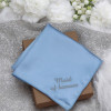 Personalised Satin Handkerchief Embroidered Light Blue Satin Hanky