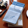 Mens Personalised Handkerchiefs 5 Gift Box Blue and White Hankies Set