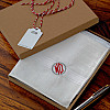 mens gift initial wreath luxury handkerchief set