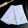Mens Handkerchief Set Personalised Light Blue Hankies