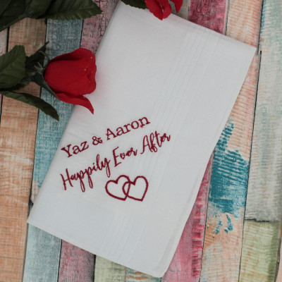 Gents Wedding Handkerchief Happily Ever After Mens Hanky