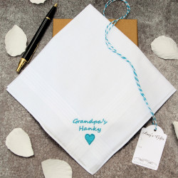 Personalised Handkerchief Mens Message Embroidered Handkerchief
