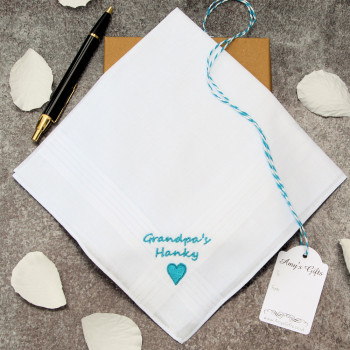 Personalised Handkerchief Mens Message Embroidered Handkerchief