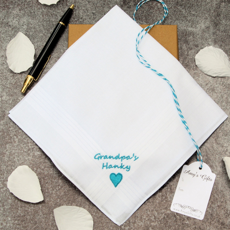 Personalised Handkerchief Mens Message Embroidered Handkerchief